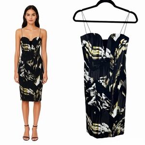 KENZO Sweetheart Dress Size FR 34 US XS Black Multi Print Cocktail Party